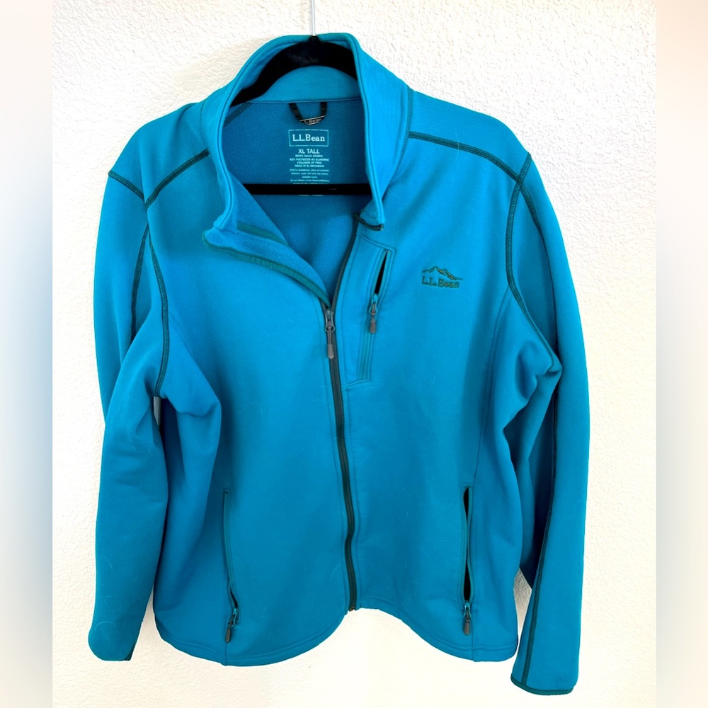 LLBean Ms XL TALL Full-zip performance stretch fleece jacket